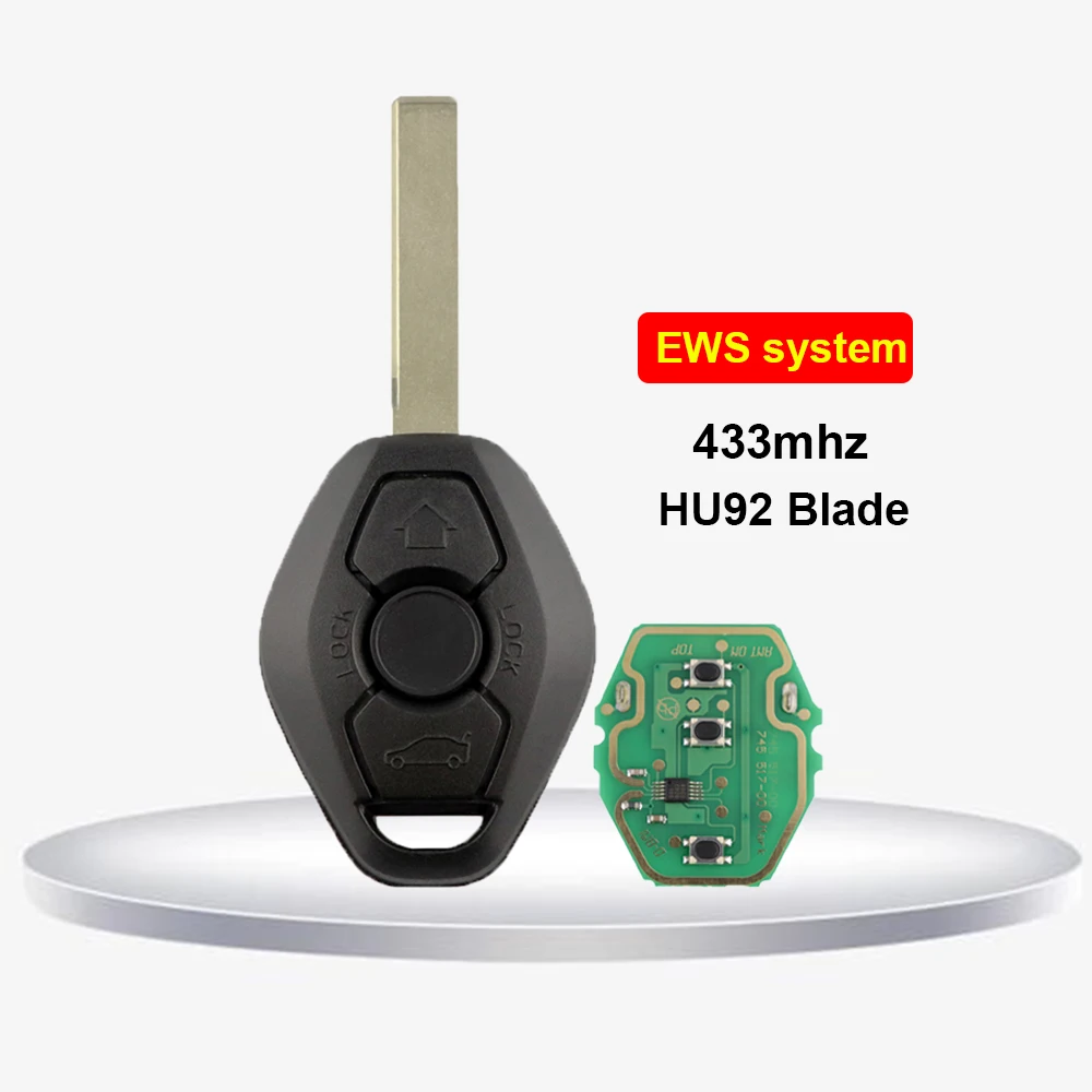 315 433 МГц Автомобильный дистанционный ключ для BMW E38 E39 E46 X3 X5 Z3 Z4 1 3 5 7 серии Z1 Z2 Z5 E60 E83 E53 EWS Система без чипа HU58 HU92 Blade