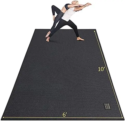 

Extra Large Yoga Mat 10'x6'x7mm, Thick Workout Mats for Home Gym Flooring, Non-Slip Quick Resilient Barefoot Exercise Ma