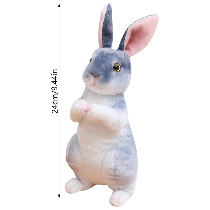 Cute Catoon Simulation Rabbit Plush Fur Realistic Kawaii Animal Easter Bunny Rabbit Toy Model Gift Home Decoration images - 6