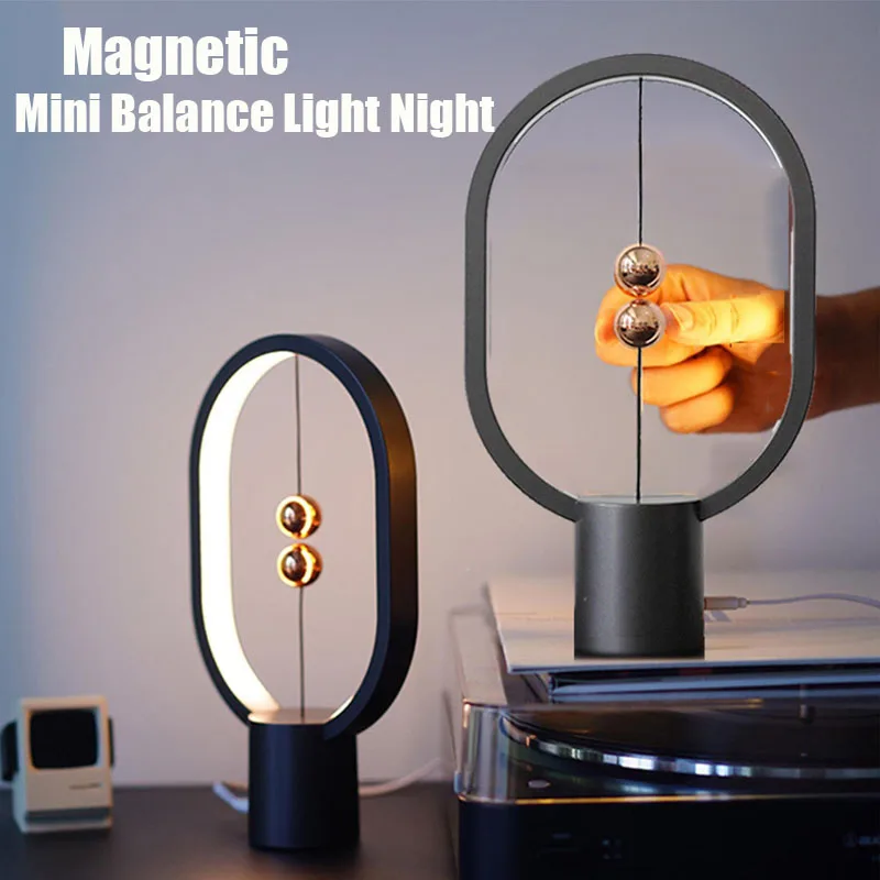 

Домашний Декоративный мини-светильник для баланса ночник эллипс переключатель среднего воздуха светодиодная магнитная лампа USB лампа для ...