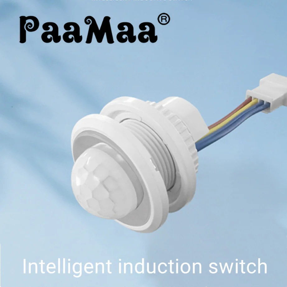 

PaaMaa LED PIR Adjustable Delay Embedded Human Body Infrared Detector Infrared Motion Sensor Detector Switch AC85V-265V