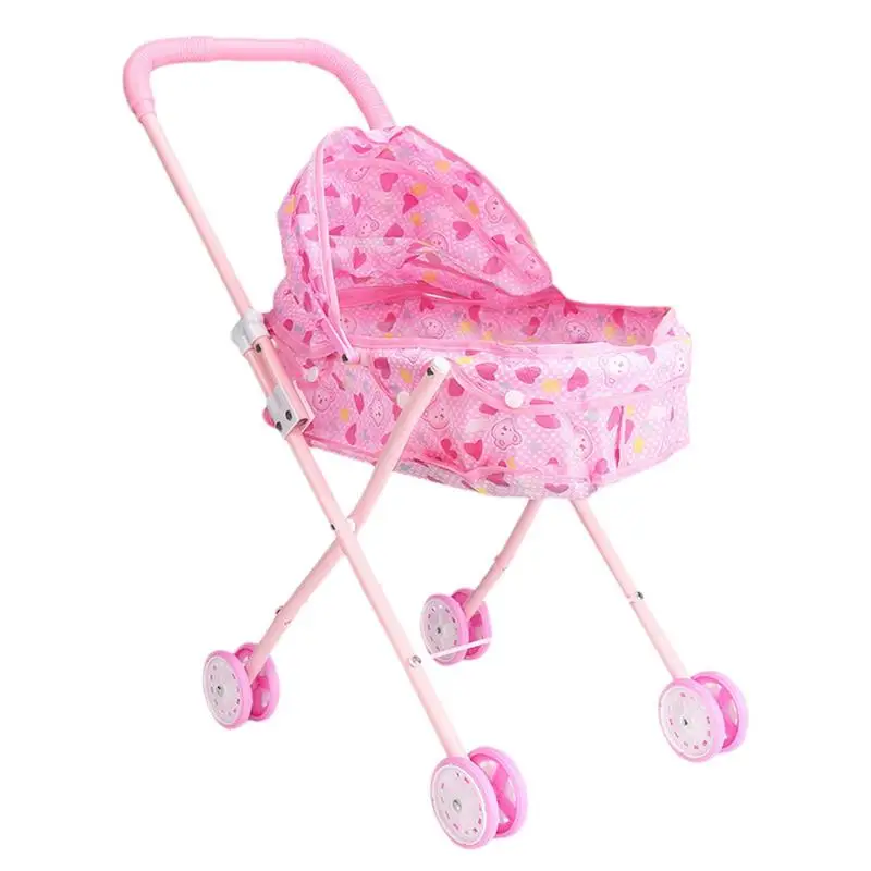 Baby Stroller Toy Foldable Doll Stroller Toy Realistic Detac
