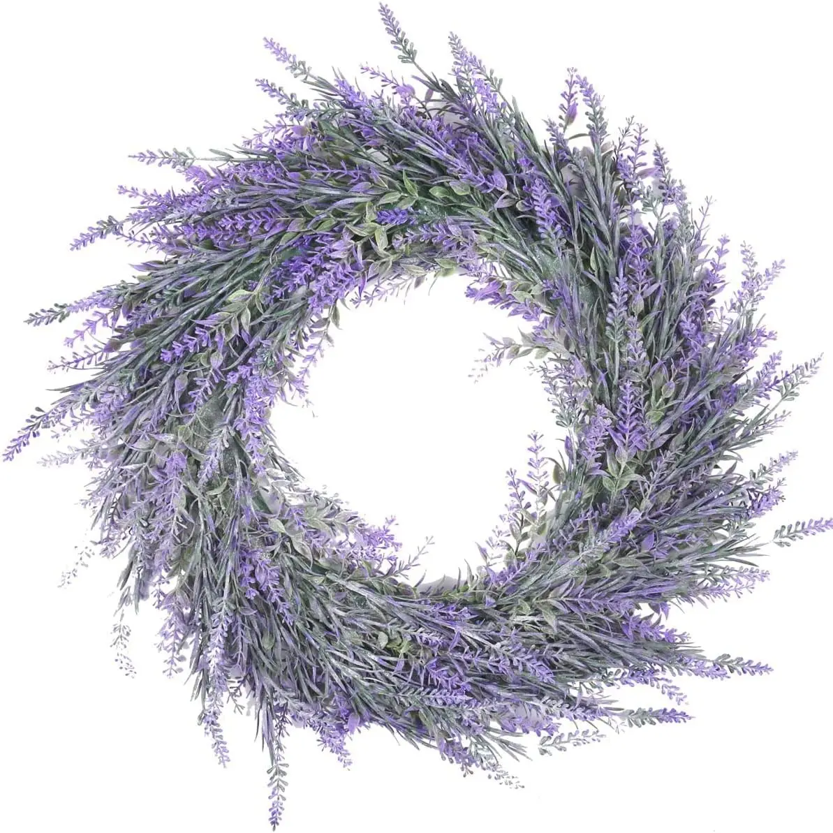 

18" Lavender Wreath for Front Door Simulated Garland Rattan Ring Decoration Photography Props Wedding Wreaths Flower Home Decor