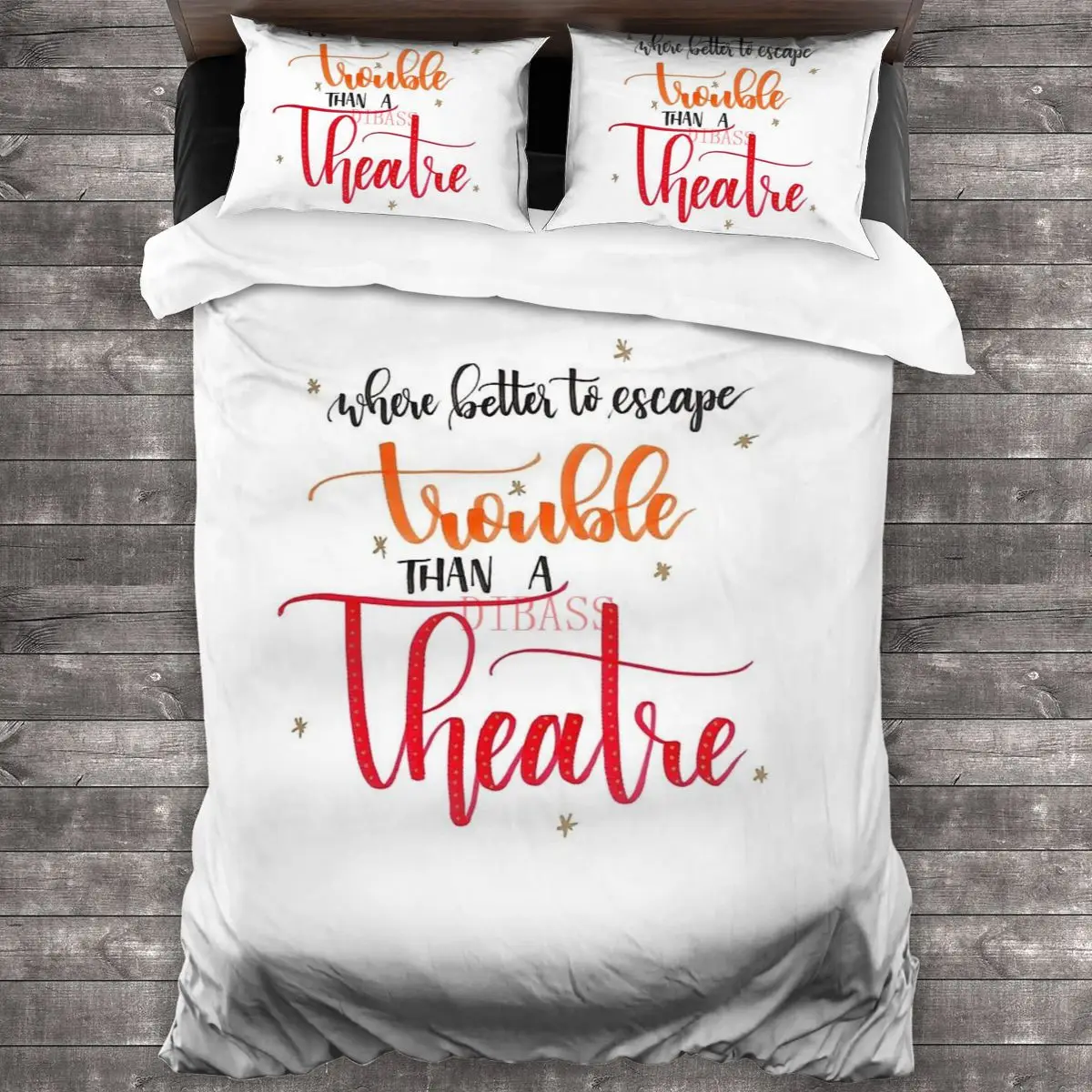 

Where Better To Escape Trouble Than A Theatre Soft Microfiber Comforter Set with 2 Pillowcase Quilt Cover With Zipper Closure