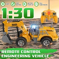 130 5ch remote control excavator rc bulldozer radio control engineering vehicle dump truck with lights truck toys for children