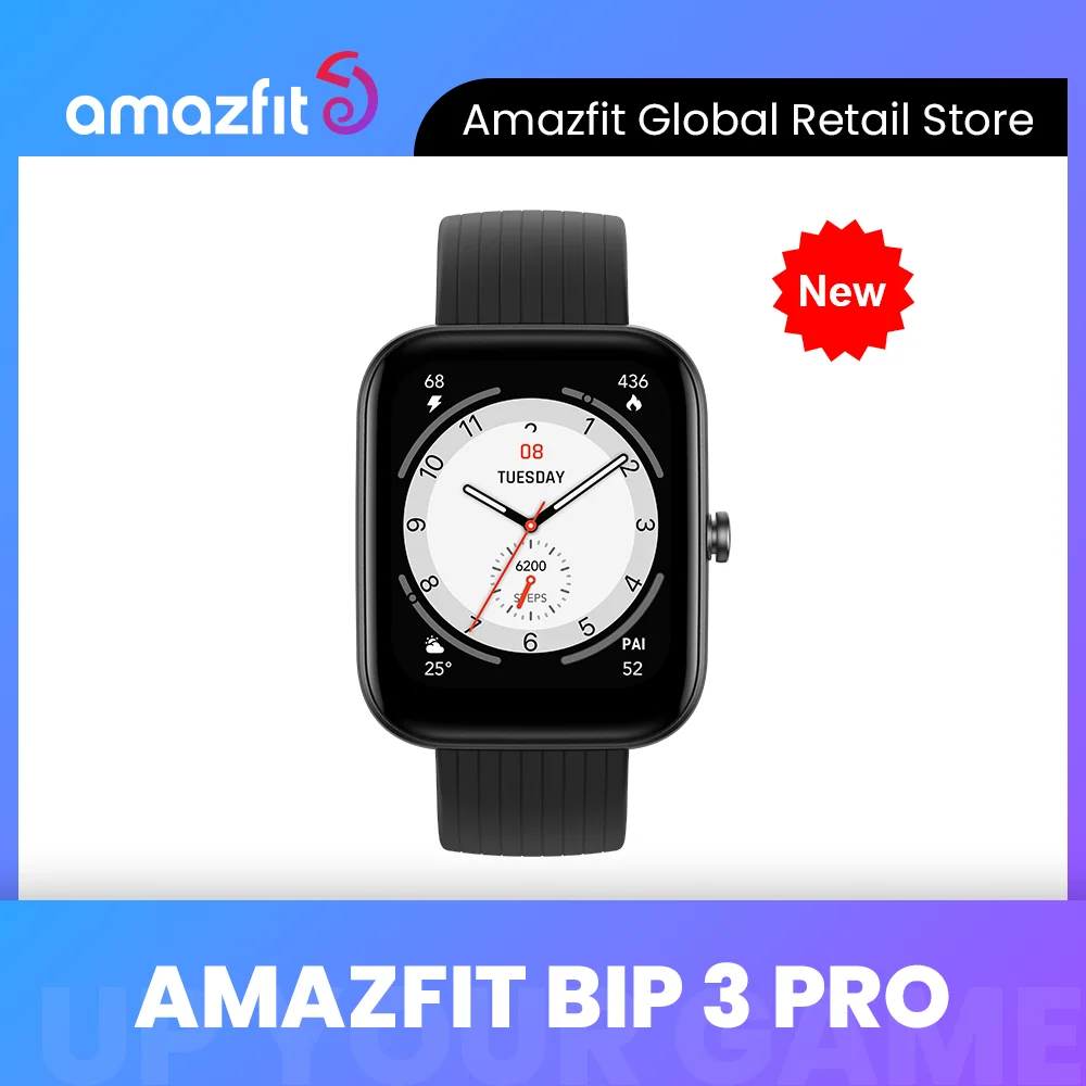

[World Premiere] Amazfit Bip 3 Pro Smartwatch 1.69'' Large Color Display 60+ Sports Modes GPS Smart Watch For Android IOS Phone