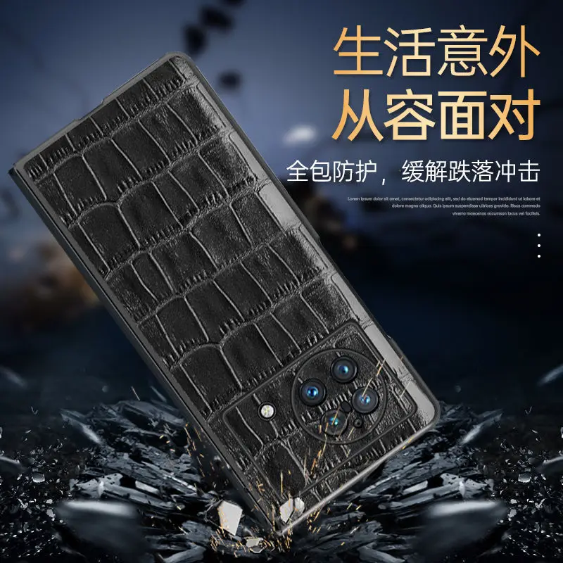 

Luxury Genuine Leather Material Case For Vivo X Fold Case