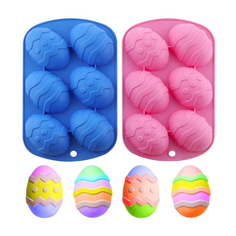 

Силиконовая форма в форме пасхального яйца для ледяной решетки с шестью соединениями, форма для шоколадных конфет, кухонный инструмент для ...