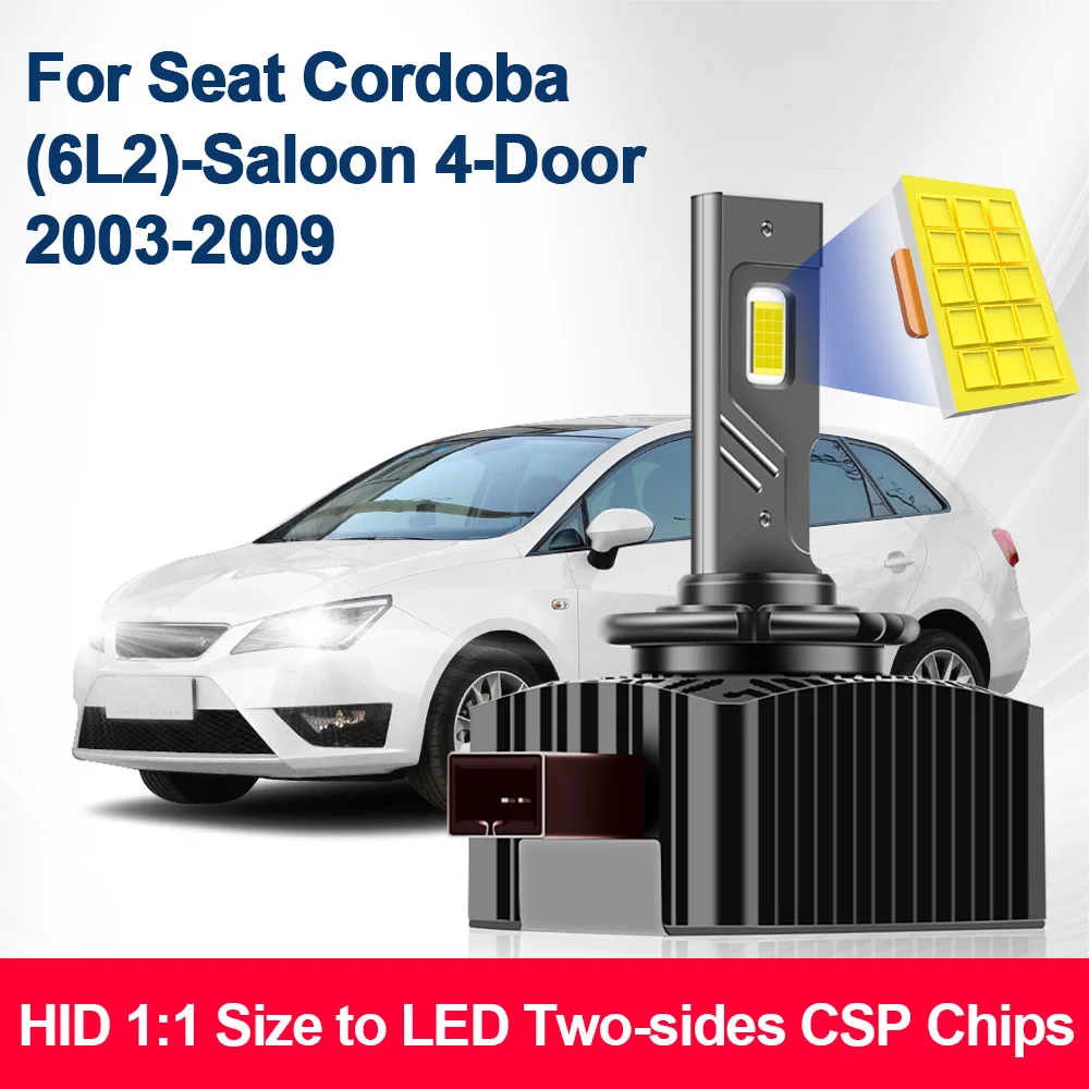 Для Seat Cordoba (6L2) - седан 4-дверные 2003-2009 светодиодные фары HID D1S TO LED Plug&ampPlay 1:1 Turbo