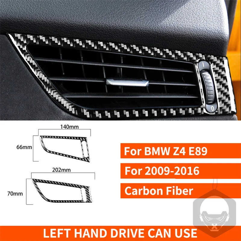 

For BMW Z4 E89 2009-2016 Black Carbon Fiber Stickers Both Side Air Vent Outlet Frame Trim Protection Interior Car Accessories