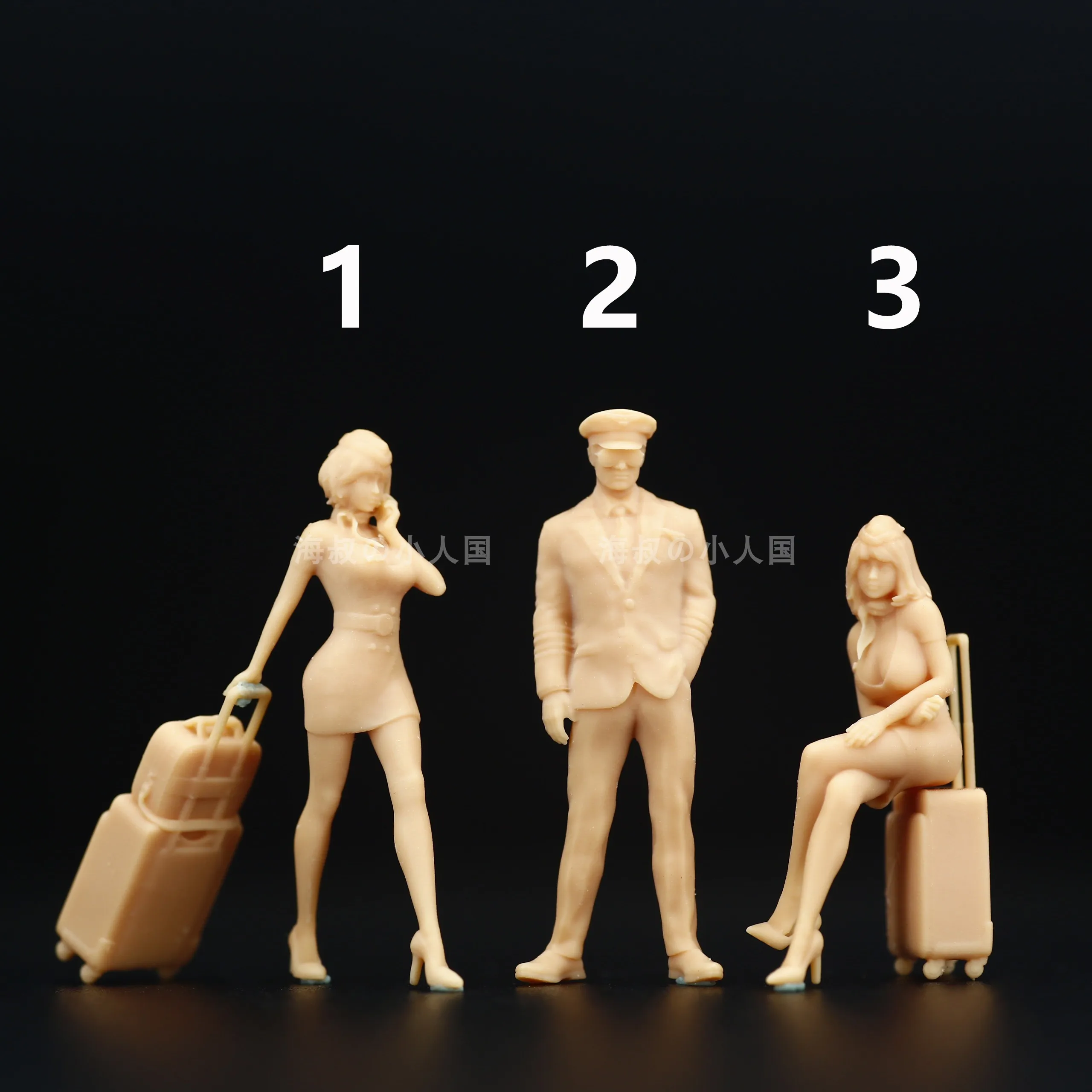 

Модель миниатюрной неокрашенной куклы-помощника полетов A088, модель куклы-капитана ручной работы, коллекционная игрушка-веер, 1/64