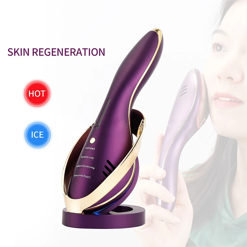 

EMS Ice Hot Therapy Tightening Machine Skin Iron Facial Lifting Device Face Neck Body Massager Chin V-line Up Skin Anti Wrinkle