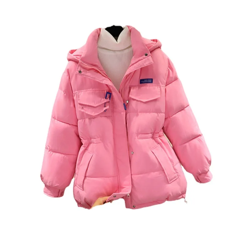 

Short Hooded Parka Winter Fashion Women Embroidered Cotton padded Coat Loose Casual Jackets Female Warm Windproof Outerwear