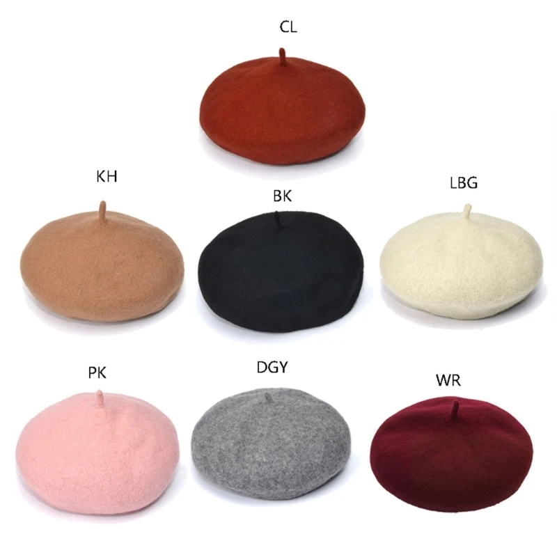 

Baby Girls Beret Hat Solid Color Vintage Beret Beanie Cap Bonnet Hat for Kids Children 2-8 Years Old