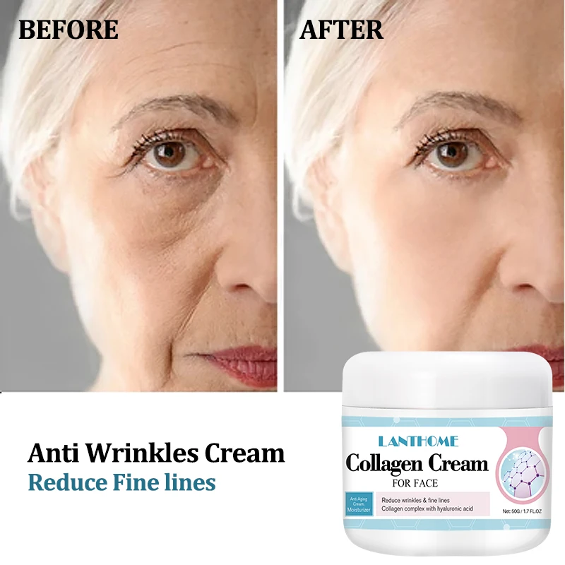 

Collagen Boost Anti Wrinkle Face Cream Lifting Firming Anti-Aging Whitening Moisturizing Serum Fades Fine Lines Brighten Skin