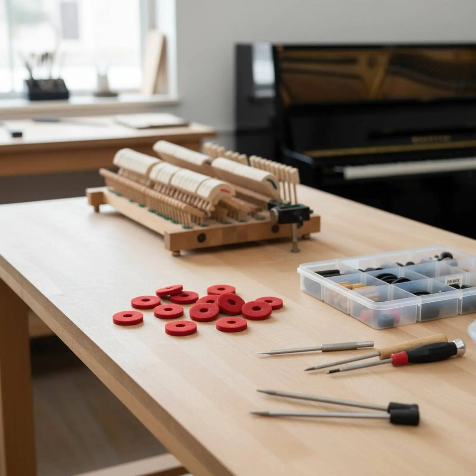 Красная войлочная прокладка для клавиш пианино, маленькая круглая, для музыкальных инструментов, долговечная, для техников (art.: 3920db152bad2) - 3920db152bad2