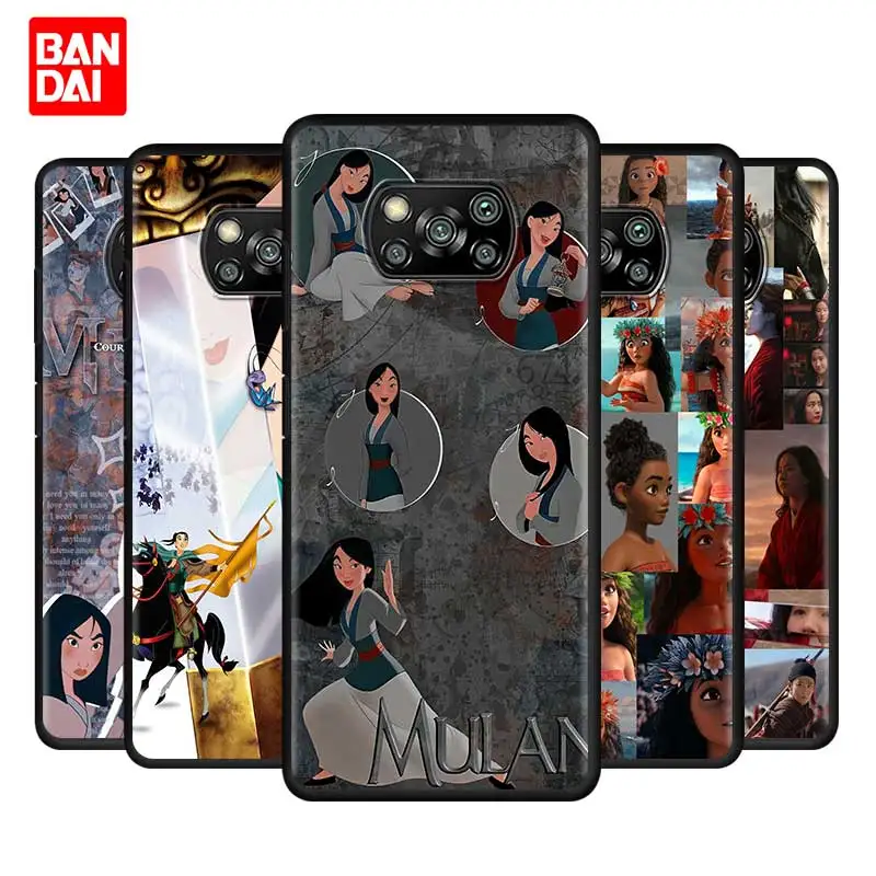 

Cover Case for Xiaomi Poco X3 NFC F3 M3 11t 11 Lite Ultra Redmi Note 10s 10t Pro Plus 5G Soft Cartoon Disney Mulan Princess