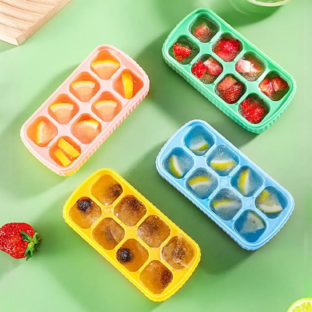

3Pcs Ice Cube Mold 8-cavity BPA Free Silicone Mini Ice Cube Trays with Lids Easy Release Small Ice Molds for Whiskey Cocktails