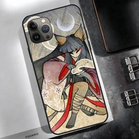 fox yokai phone case tempered glass for apple iphone 13 12 mini 11 pro max x xs xr se 2020 7 8 plus 6 6s cover funda shell
