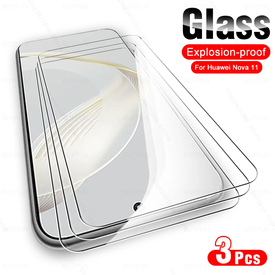 

3 шт. для Huawei Nova 11 4G защита для экрана из закаленного стекла Huawey Hauwei Nova11 2023 6,7 дюймов