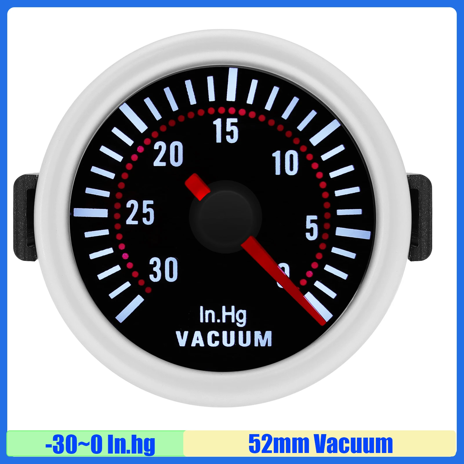 

MAIMEIMI 2 "52 мм 12 В автомобильный вакуумметр-30 ~ 0 дюймов рт.ст. с отображением дымовых линз бензиновый двигатель гоночный автомобиль вакуумметр белый светодиод