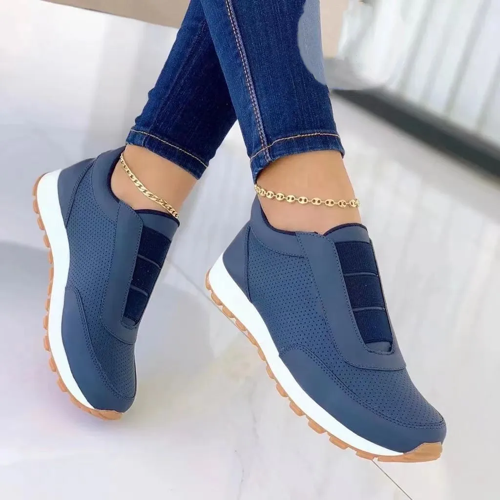 New Summer Spring Shoes Non-slip Soft-soled Running Shoes comfortable Women's Vulcanized Shoes Big flat loafers with round toes