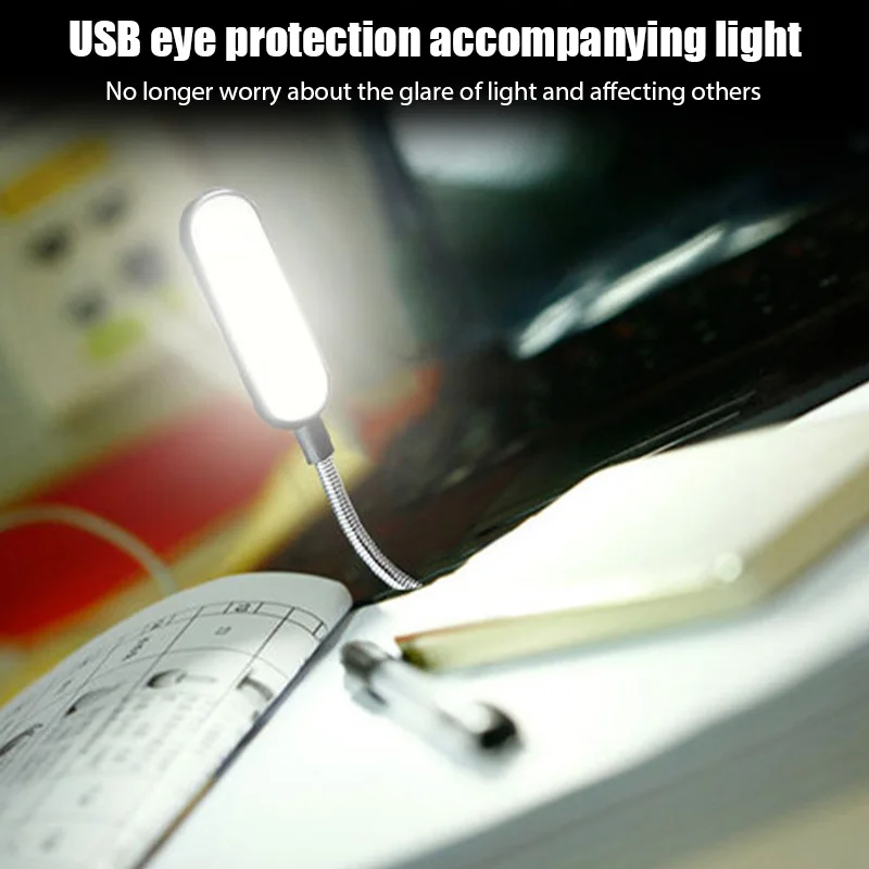 

Светодиодная настольная лампа USB 5 В, гибкий светильник для чтения, регулируемая портативная прикроватная яркая лампа, настольная лампа для ...
