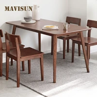5-Piece Set Solid Wood Dining Room Rectangular Table With 4 Chairs For Small Apartment Space Saves Nordic Oak Kitchen Furniture