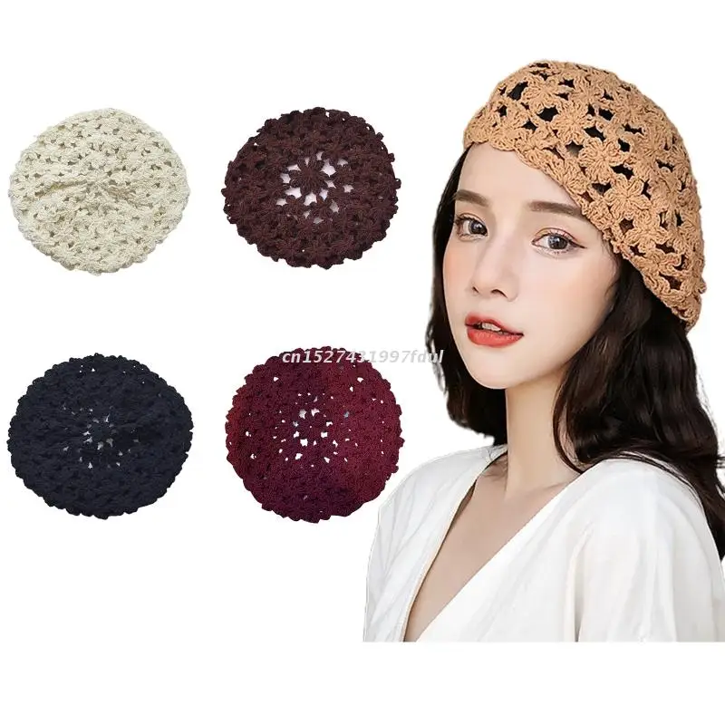 

Handmade Beanie Hat Pumpkin Hat Crochet Beret Hat Bud Hat Artist Hat for Casual