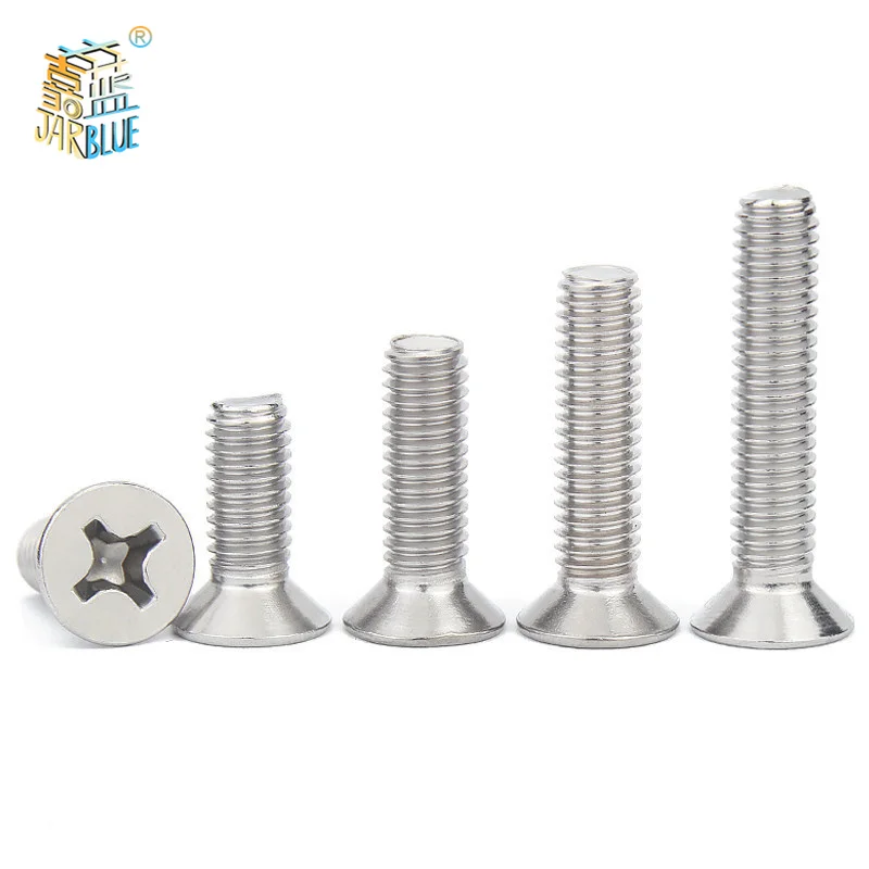 

100pcs/ lot Cross Recessed Countersunk Head Self-tapping Screws Nickel Plated Carbon Steel M1 M2 M2.6 M3 M4 Flat Phillips Screw