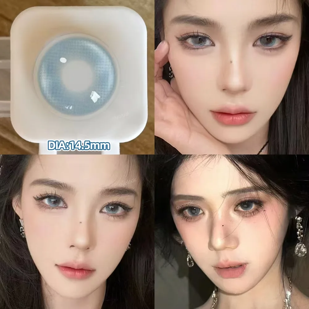 Фото OVOLOOK-2 шт. позолоченные контактные линзы по рецепту, косметика, цветные линзы для глаз, модные цветные контактные линзы для учеников, близорукости, фиолетовые №5