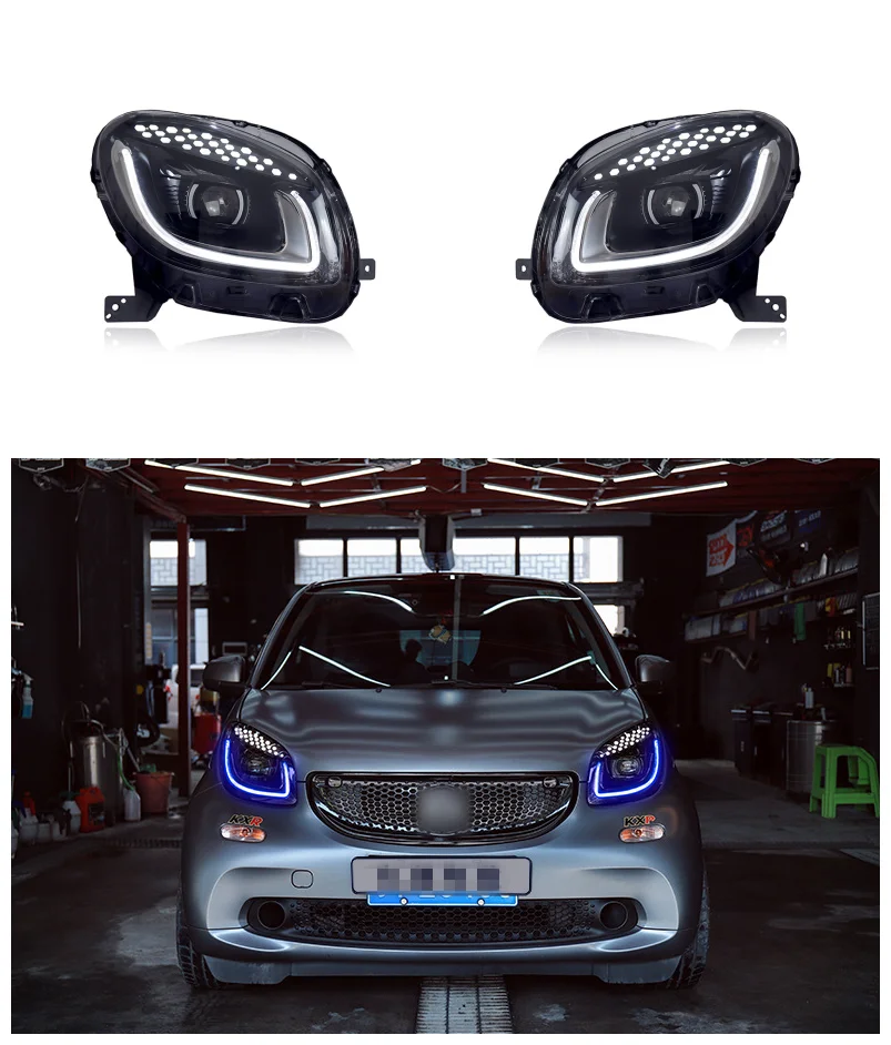 Для Mercedes-Benz Φ передняя фара в сборе, Модифицированная лампа, полная версия, дневная Рабочая лампа, рулевое управление, двойная фотолинза