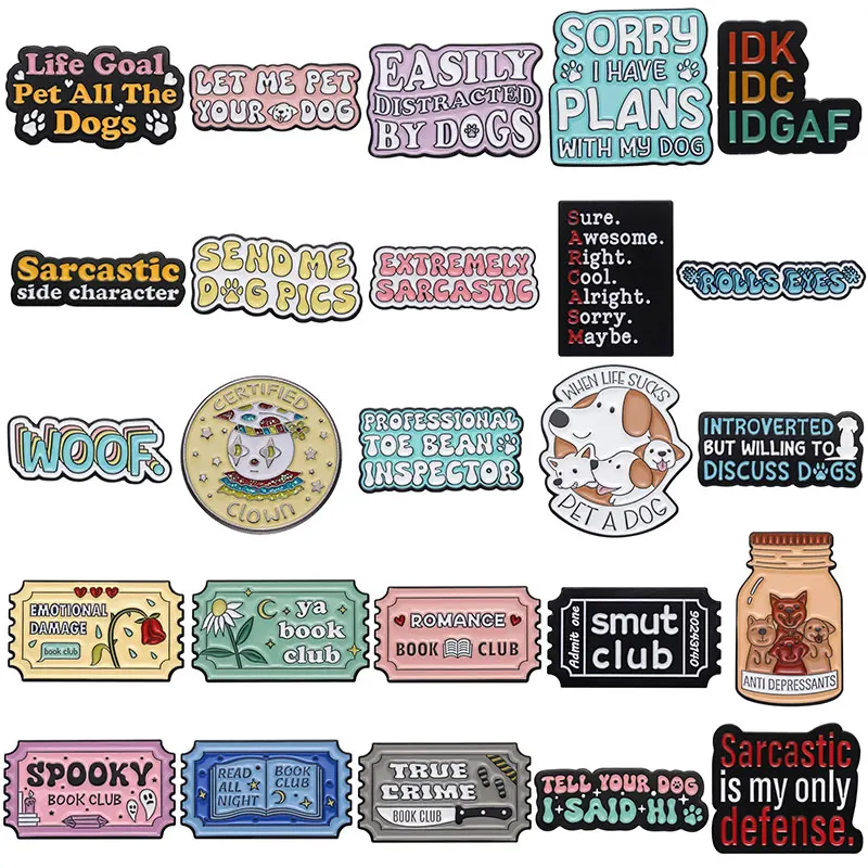 Эмалированные булавки с надписью на английском языке броши для женщин и мужчин