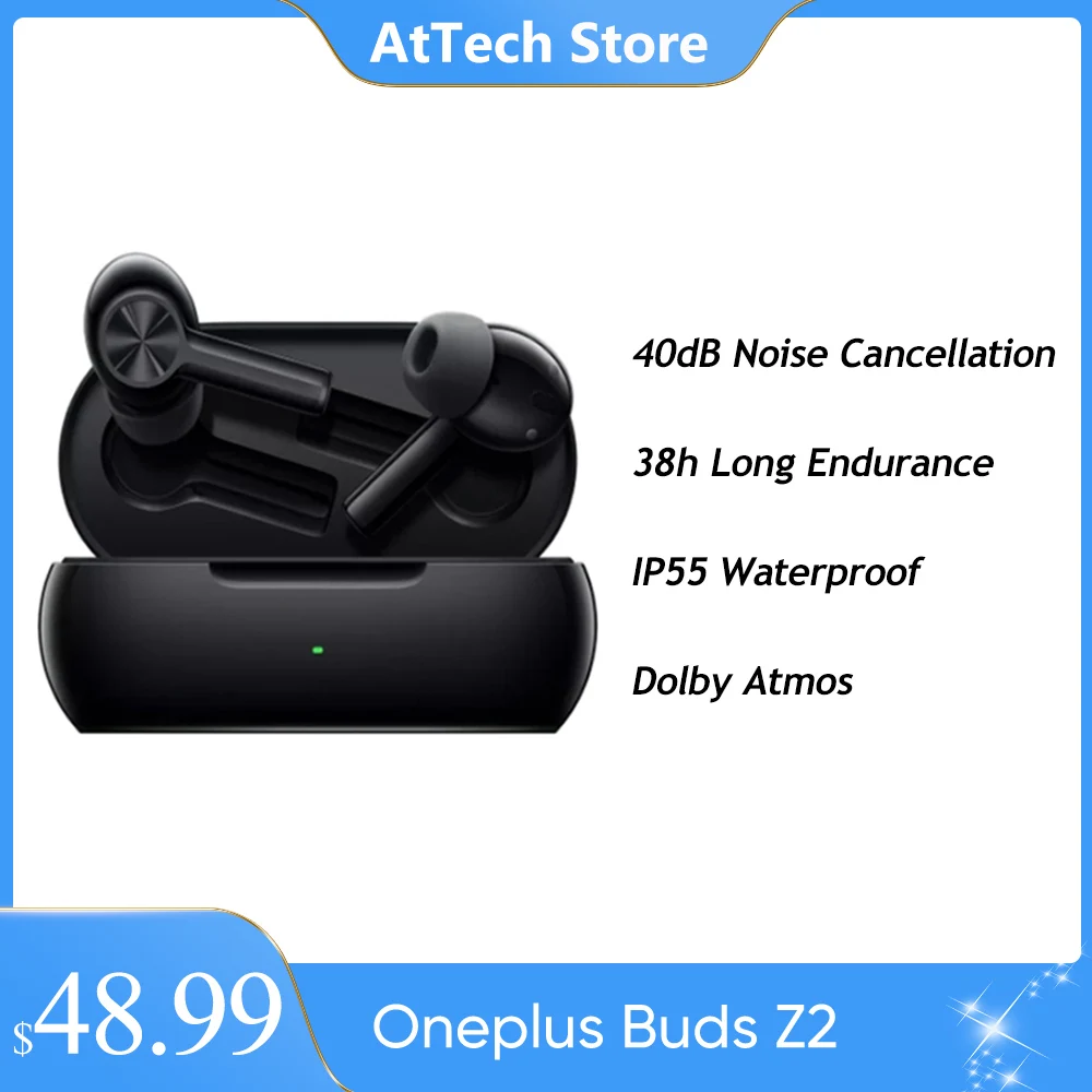 Bluetooth-наушники в наличии OnePlus Buds Z2 Z 2 TWS 40 дБ активное шумоподавление oneplus 9 9RT 10 Pro NORD