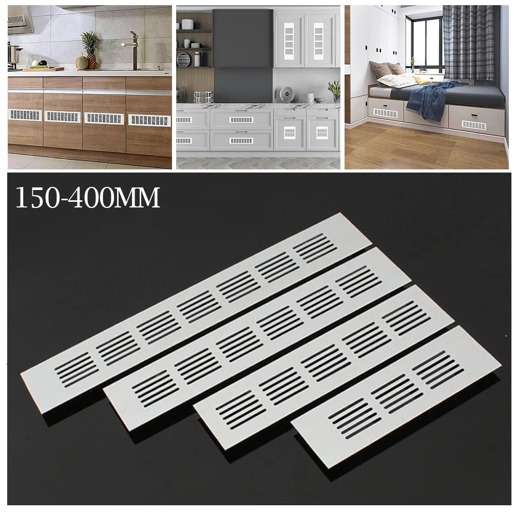 

60mm Wide Cabinet Wardrobe Air Vent Grille Ventilation-Cover Aluminium Rectangular Air Conditioner Closet Shoes Cabinet Vents