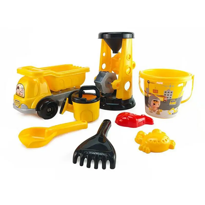 

Kids Beach Sand Toys Set Sand Truck Bucket Shovels Rakes Tool Kit Watering Can Toys For Toddlers Kids