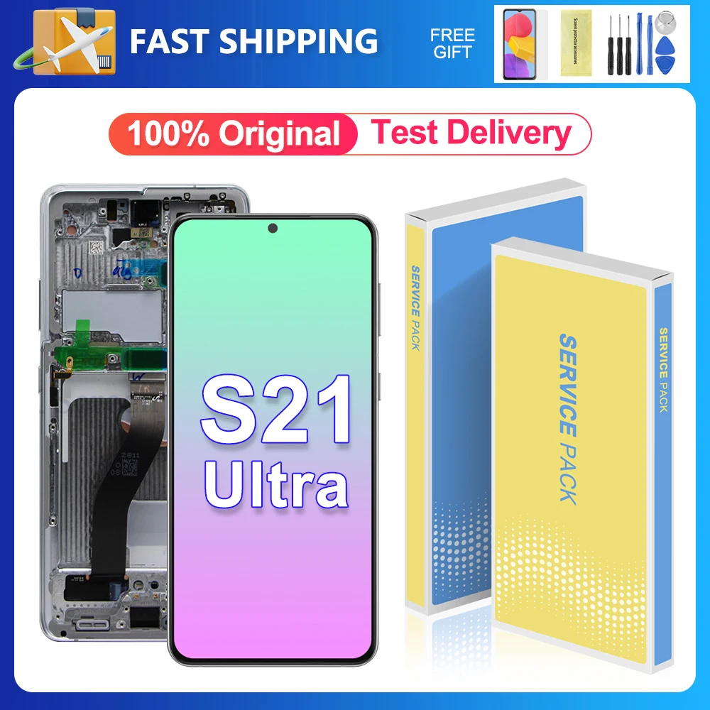 

6.8''Original Screen For Samsung Galaxy S21 Ultra 5G Lcd Display Touch Screen Digitizer Parts For Samsung S21 Ultra G998F/DS LCD