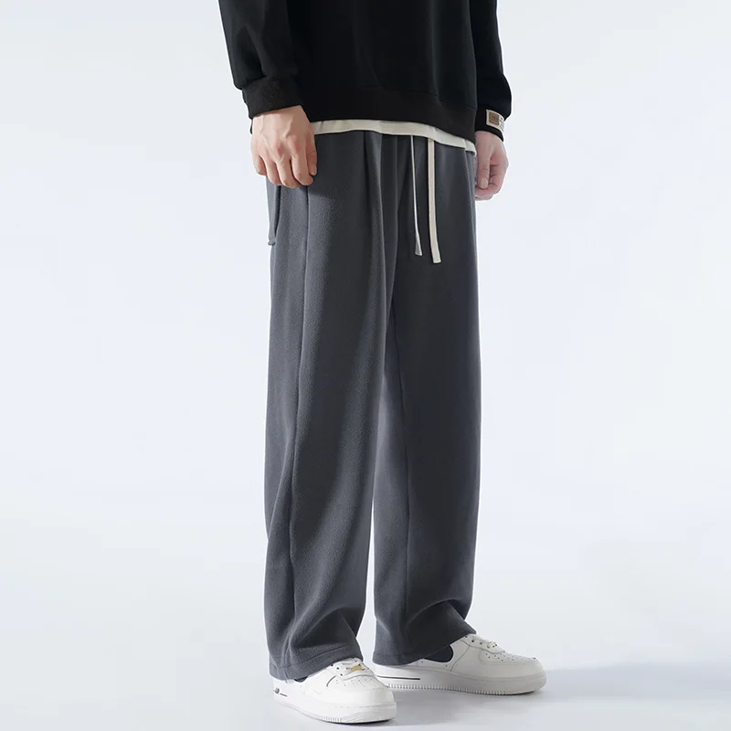 Зимние толстые флисовые теплые спортивные штаны мужские утолщенные широкие