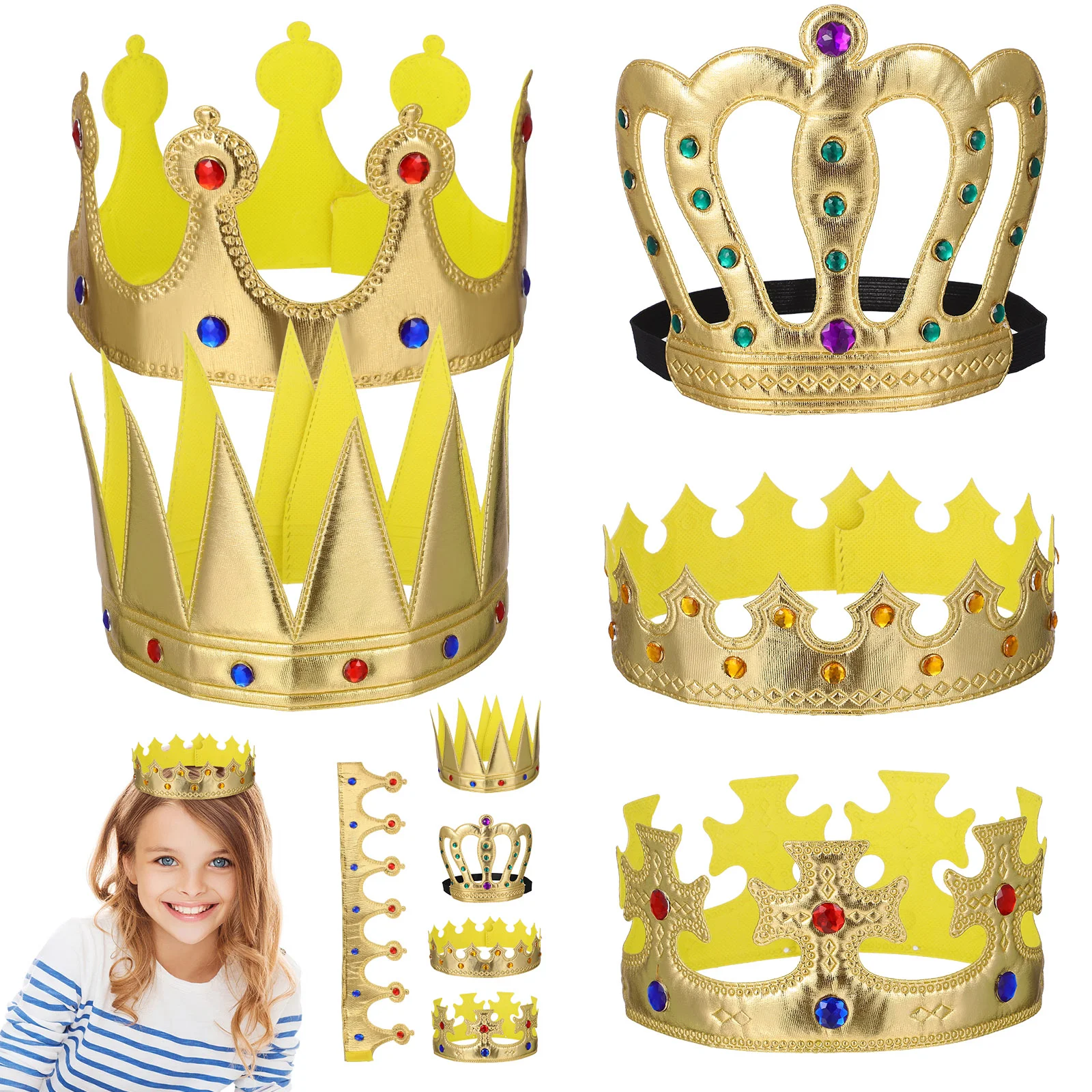 

Crown Craft Rhinestones Crowns Cloth Adults Kids King Small Masquerade Ball Decorations