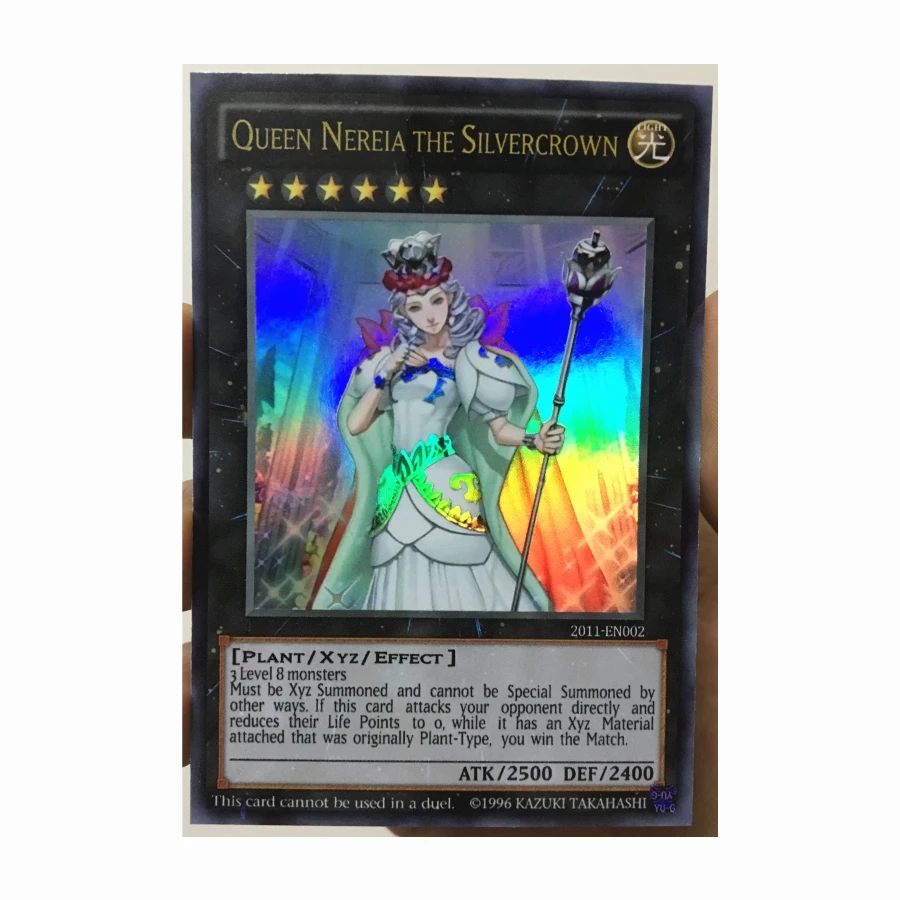 Yu Gi Oh Queen Nereia Серебряная корона 2011 приз на английском языке «сделай сам» Игрушки Хобби Коллекционная игра Коллекционная Коллекция аниме-открытки