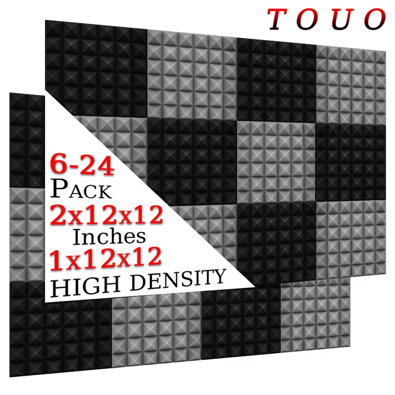 Акустическая пена TOUO Pyramid 6-24 шт. огнестойкая звукопоглощающая губка