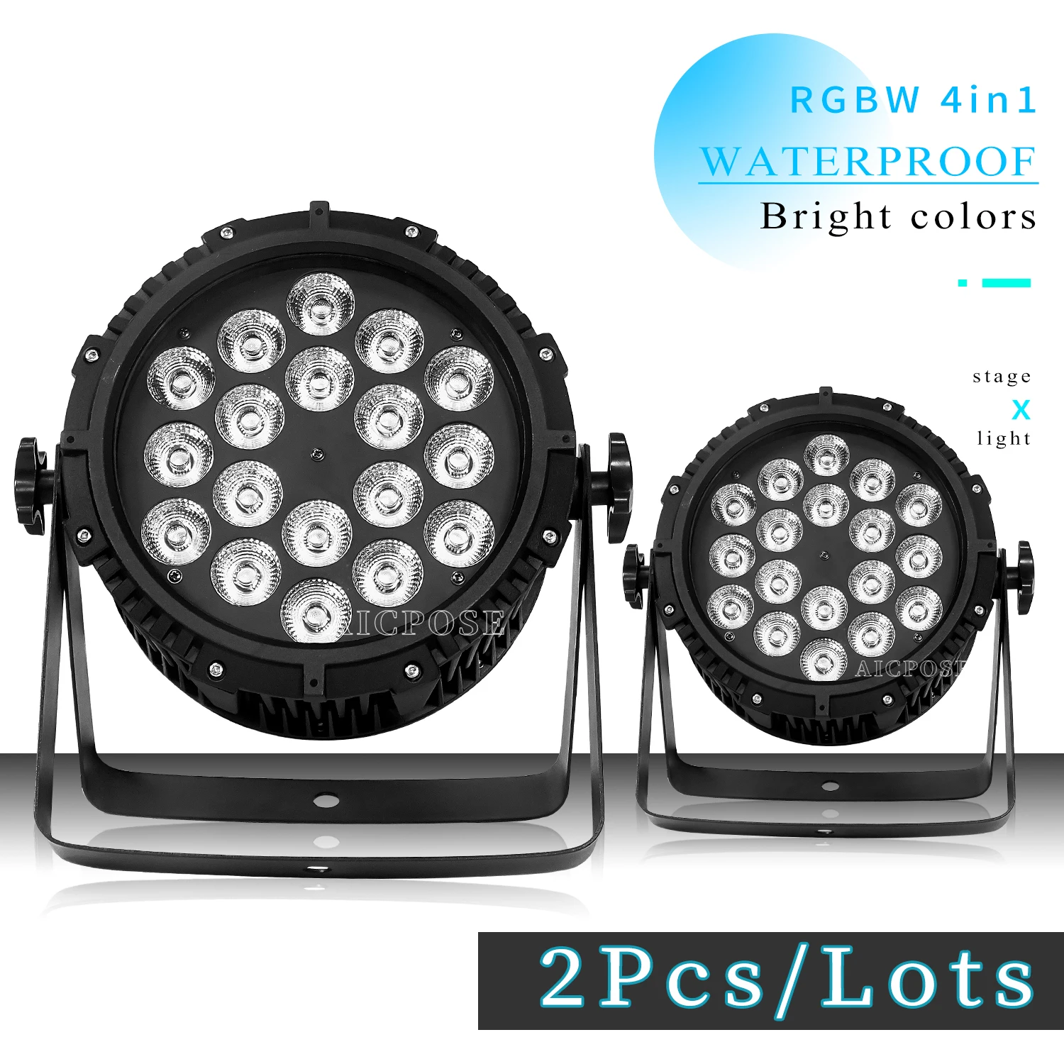 

8Pcs/Lots 18x12W RGBWA UV LED 6 in 1 Par Light Outdoor Waterproof Professional Stage Lighting DMX512 Control For DJ Disco Bar
