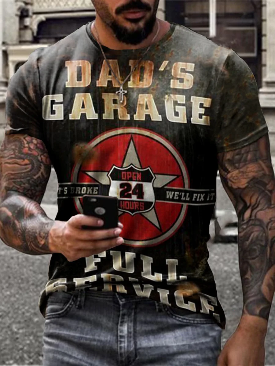 

Summer Men's Motorcycle Short Sleeve T-shirt 3D Printed Vintage Tee Shirt Men Casual Loose Oversized Tshirts Mens Sweatshirt Top