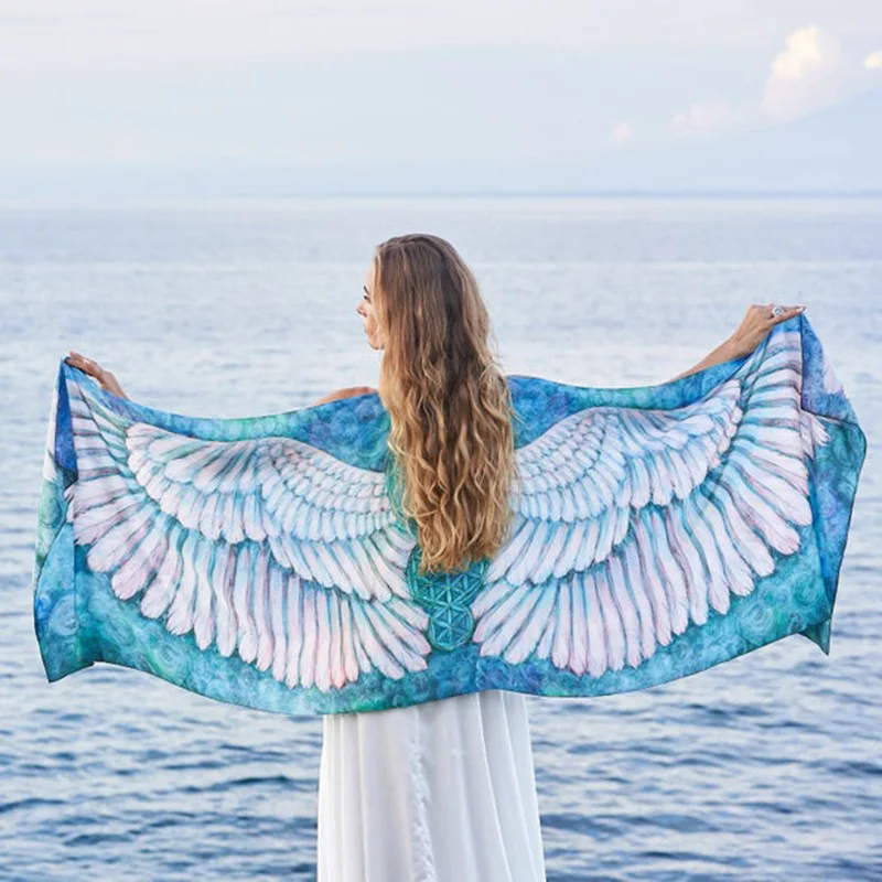 

Polyester Square Beach Towel Wings Liberty Tapestry Beach Towel Bohemian Yoga Mat Swimming Bath Towel Tapestry Wall Hanging