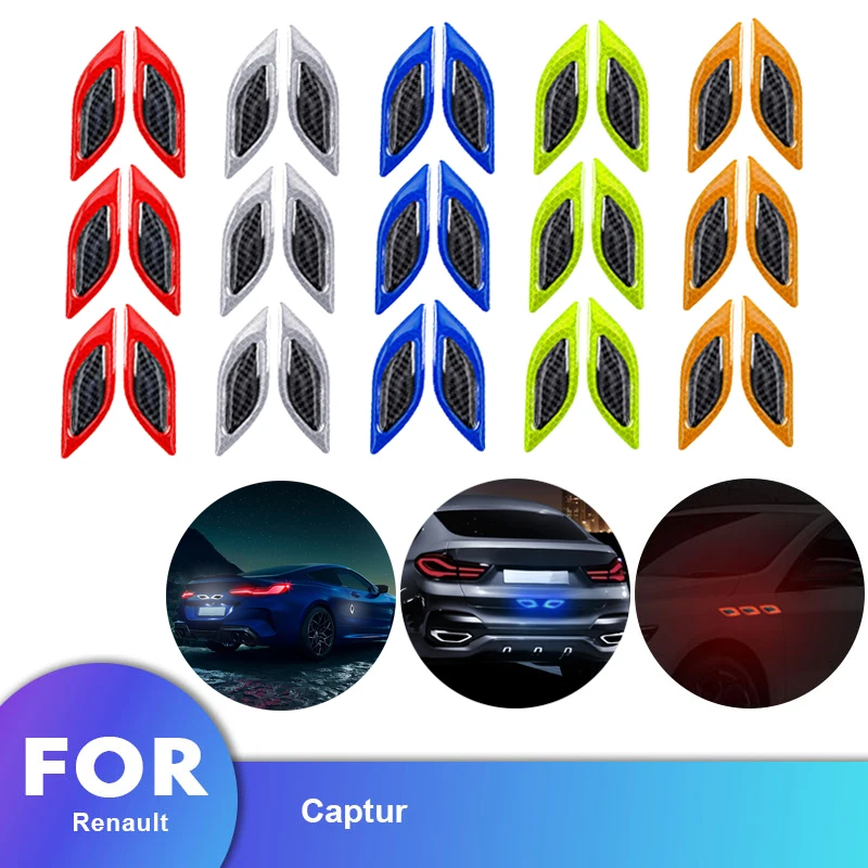 

6pcs Car Leaf Reflective Sticker Automotive Goods for Renault Captur CC Kadjar Koleos Kangoo Espace Grand Scenic Megane Laguna