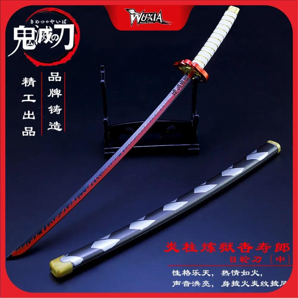 

Demon Slayer Sword Rengoku Kyoujurou Nichirin Blade Alloy katana Sword Japanese Anime Weapon Model Christmas Gift Toys for kids