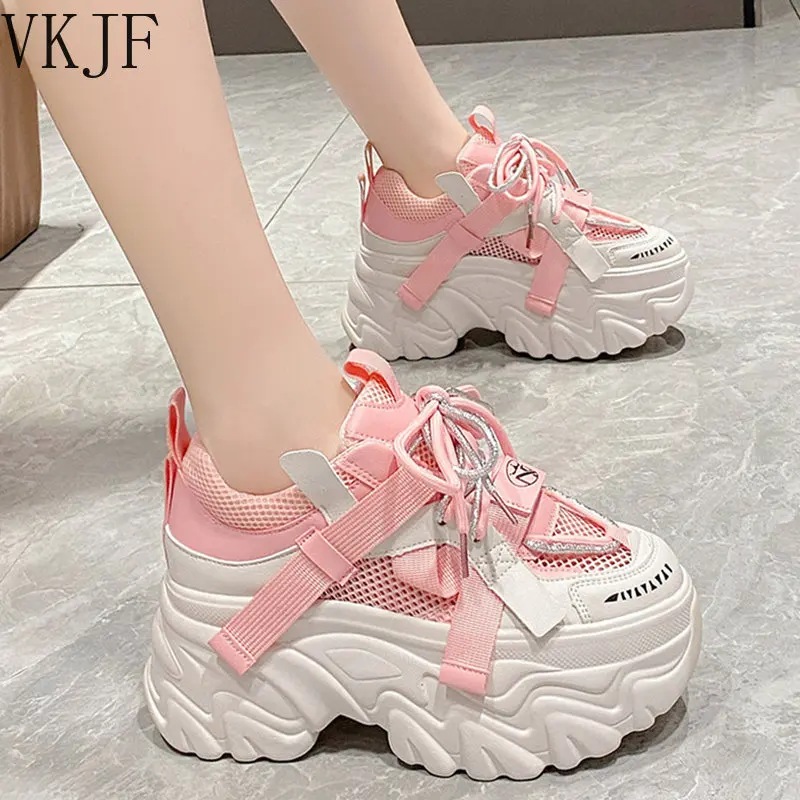 

Luxury Designer Women's Chunky Sneakers Breathable Wedge Sports Shoes for Women 2023 Summer Mix Color Thick Bottom Casual Shoes
