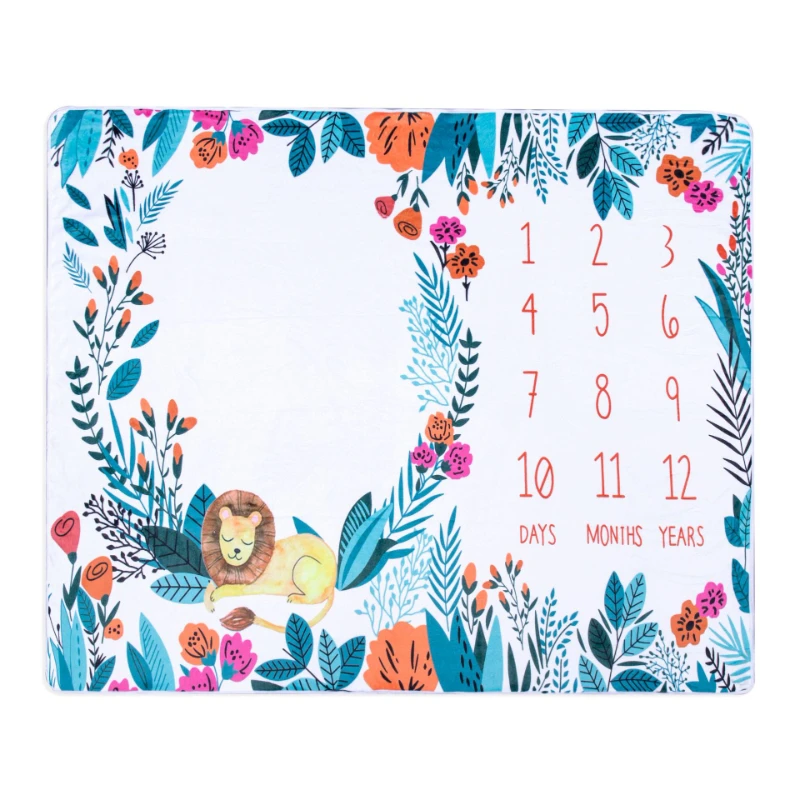 Flannel Baby Milestone Blanket Newborn Souvenirs Photography Props Moon Stars Children's Nap Leisure Blanket 100*75CM