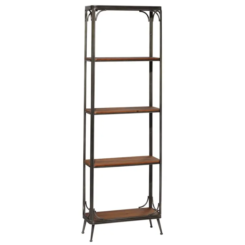 

24" x 71" Brown Wood 5-Tier Shelving Unit, 1-Piece