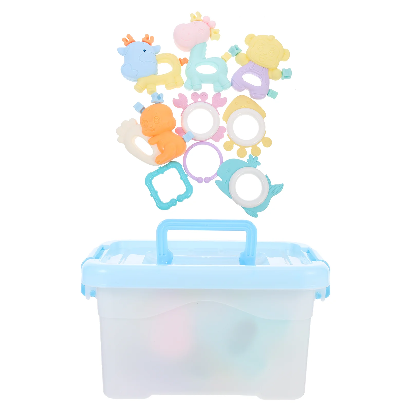 

1 Set of Portable Infant Teething Toys Funny Grasp Shake Playthings for Toddler